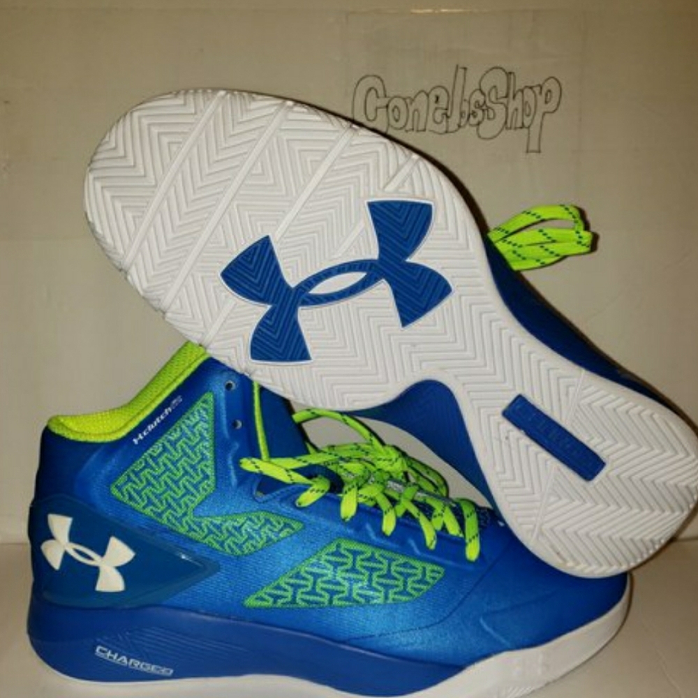UNDER ARMOUR CLUTCHFIT 2 LIME GREEN AND BLUE SHOES